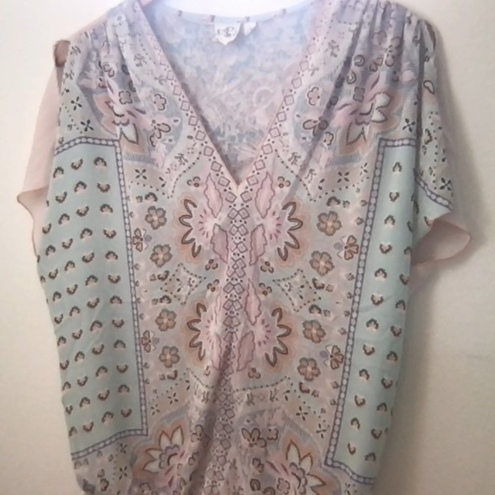 Anthropologie colorful blouse, size L